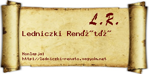 Ledniczki Renátó névjegykártya