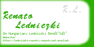 renato ledniczki business card